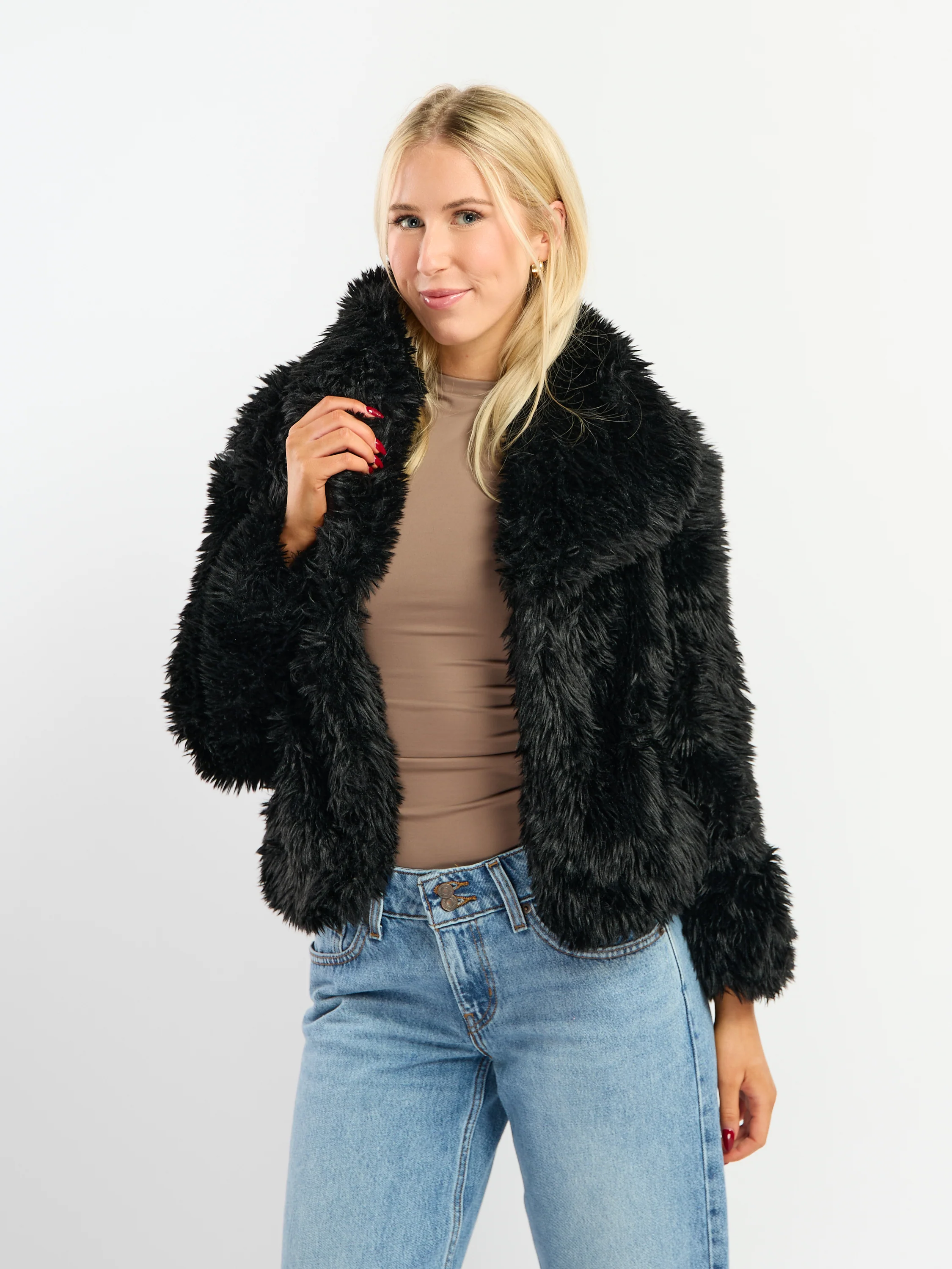 Fur Cropped Coat - Image 3
