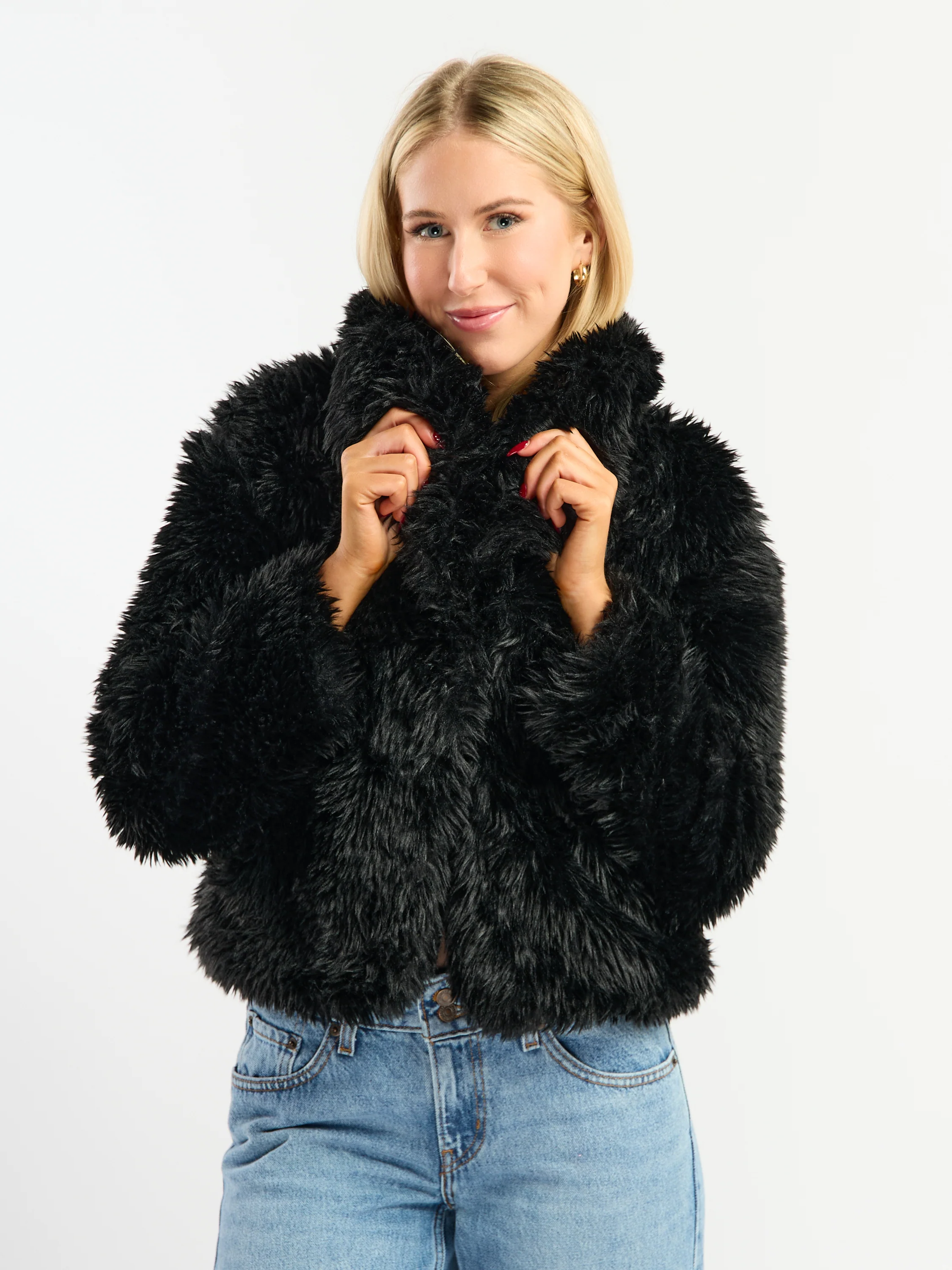 Fur Cropped Coat - Image 4