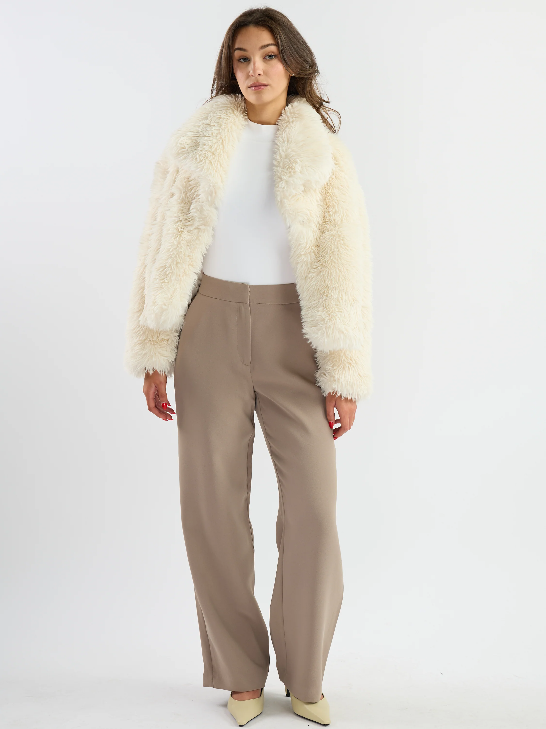 Fur Cropped Coat - Image 5