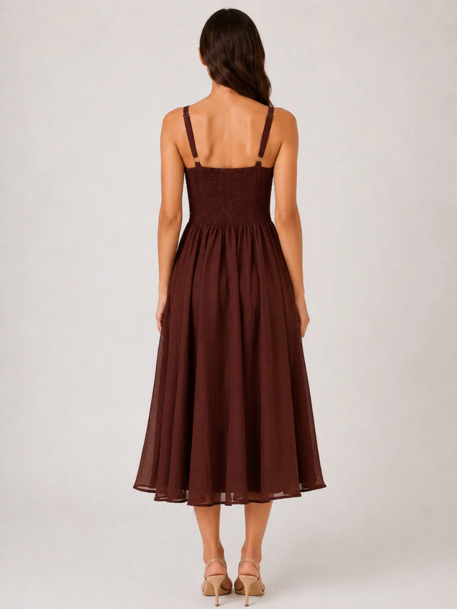 Payton Front Tie Corset Midi Dress - Image 3