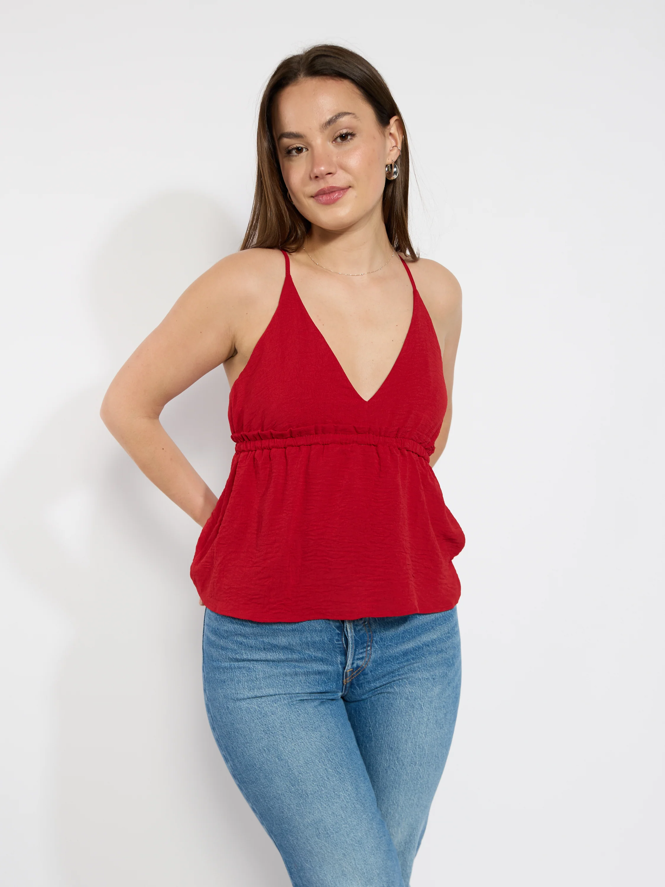 Peplum V-Neck Blouse - Image 6