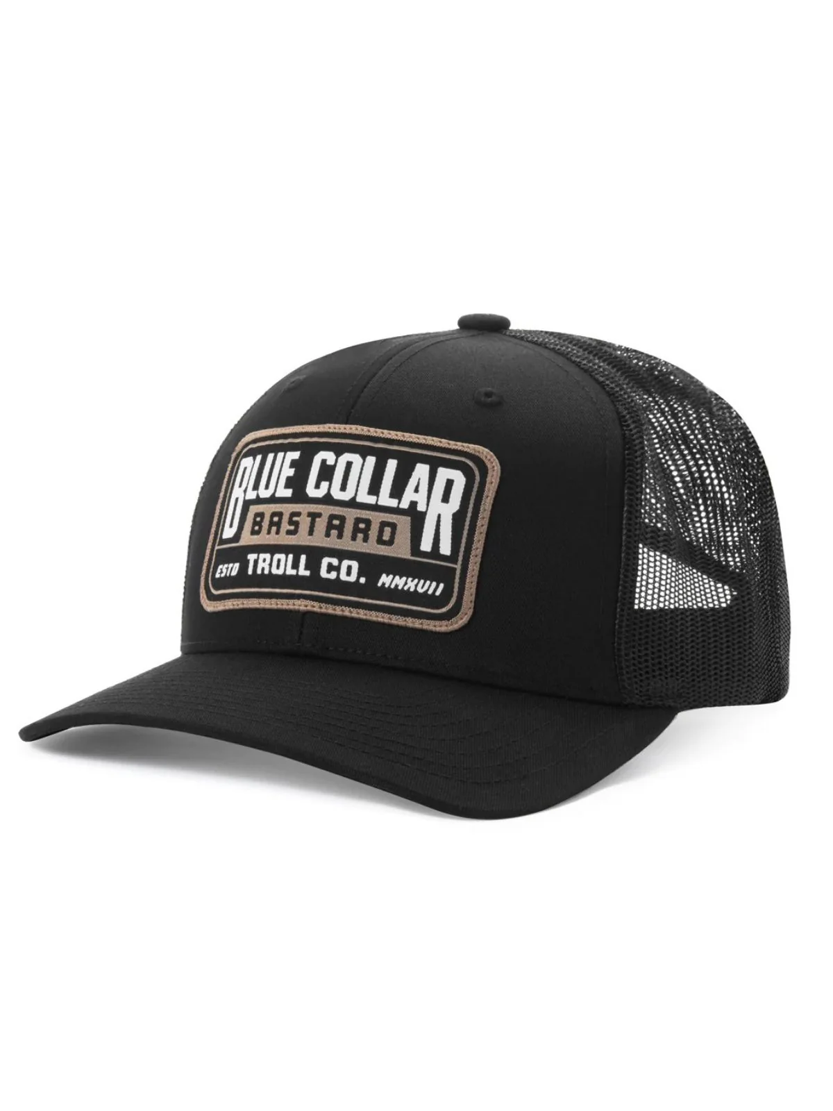 Troll Co. Blue Collar Bastard Curved Brim Black Hat