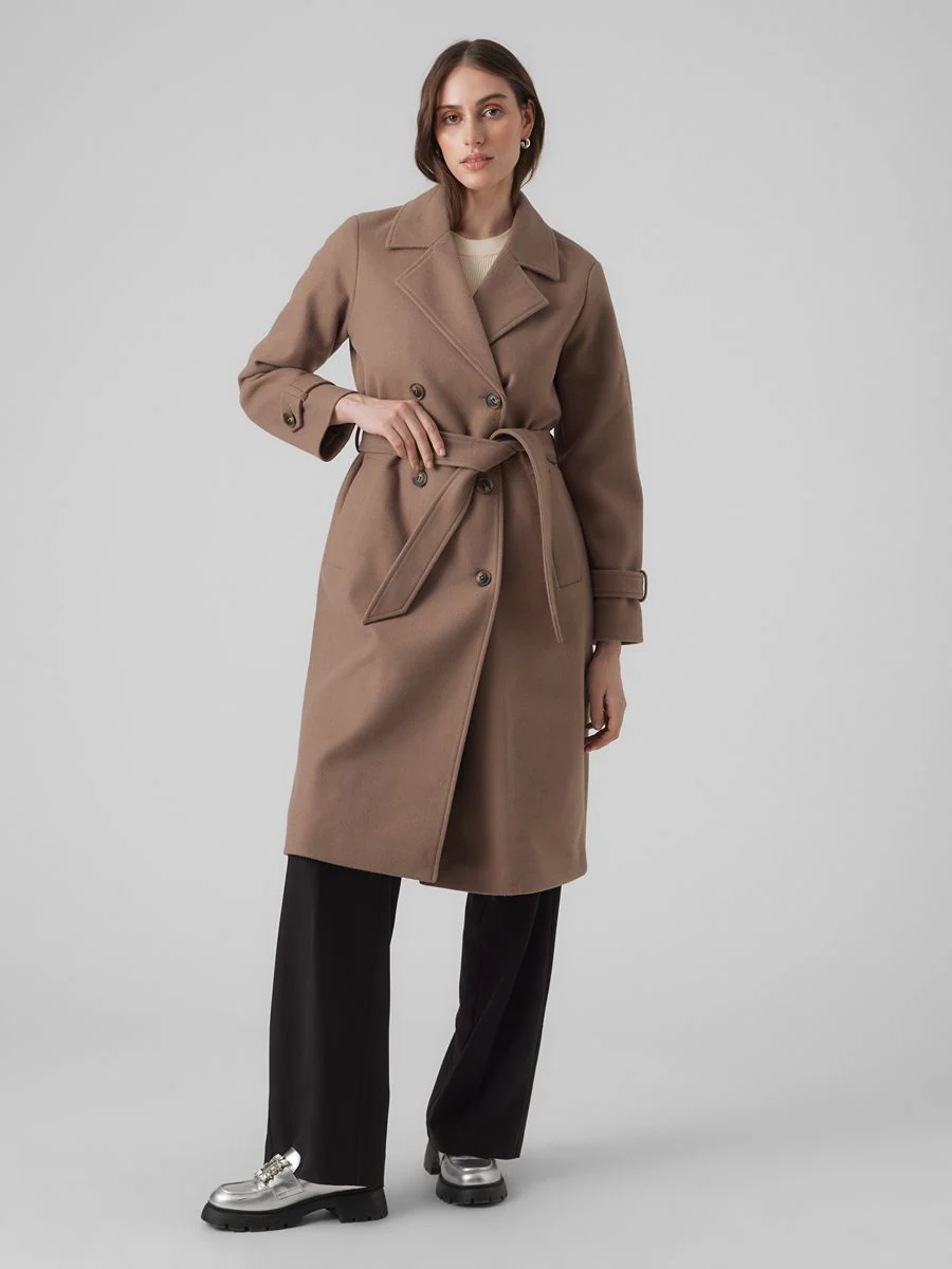 Vero Moda Fortune Vega Long Belted Coat - Image 3